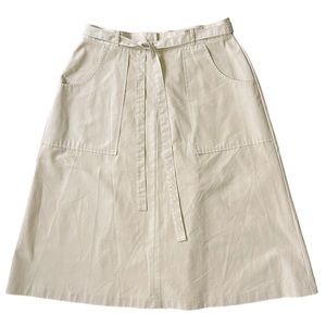 Vintage tan wrap skirt with POCKETS Charisma Adjustable front tie Large